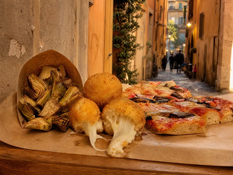 Street food in Trastevere and Campo de' Fiori